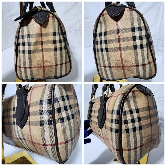 BURBERRY Nova Check Coated Canvas Shoulder Bag Beige/Black - Picture 9 of 16